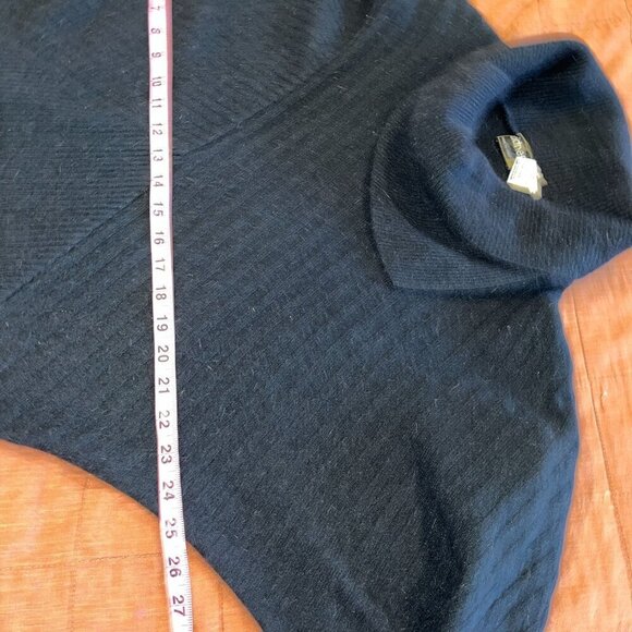 Vintage Cidneo Black Wool/Nylon/Angora Long Sleeve Cowl Neck Sweater Dress Made - Picture 5 of 7